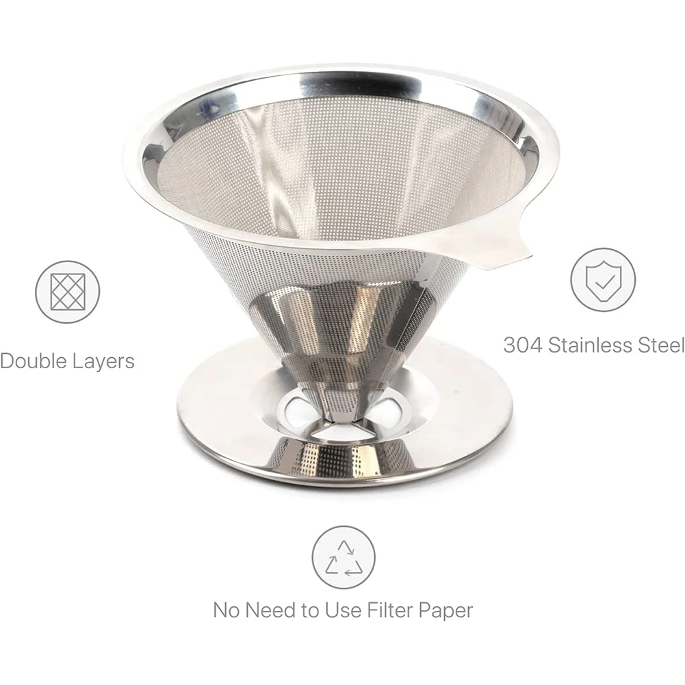 Pour over Coffee Dripper Reusable Drip Cone Coffee Filter Portable Pour over Coffee Maker Home Office Camping