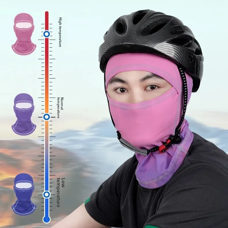 

Термохромная балаклава-маска для лица, меняющая цвет при изменении температуры, с защитой от УФ-излучения, для езды на велосипеде, мотоцикле, лыжах, активного отдыха, унисекс