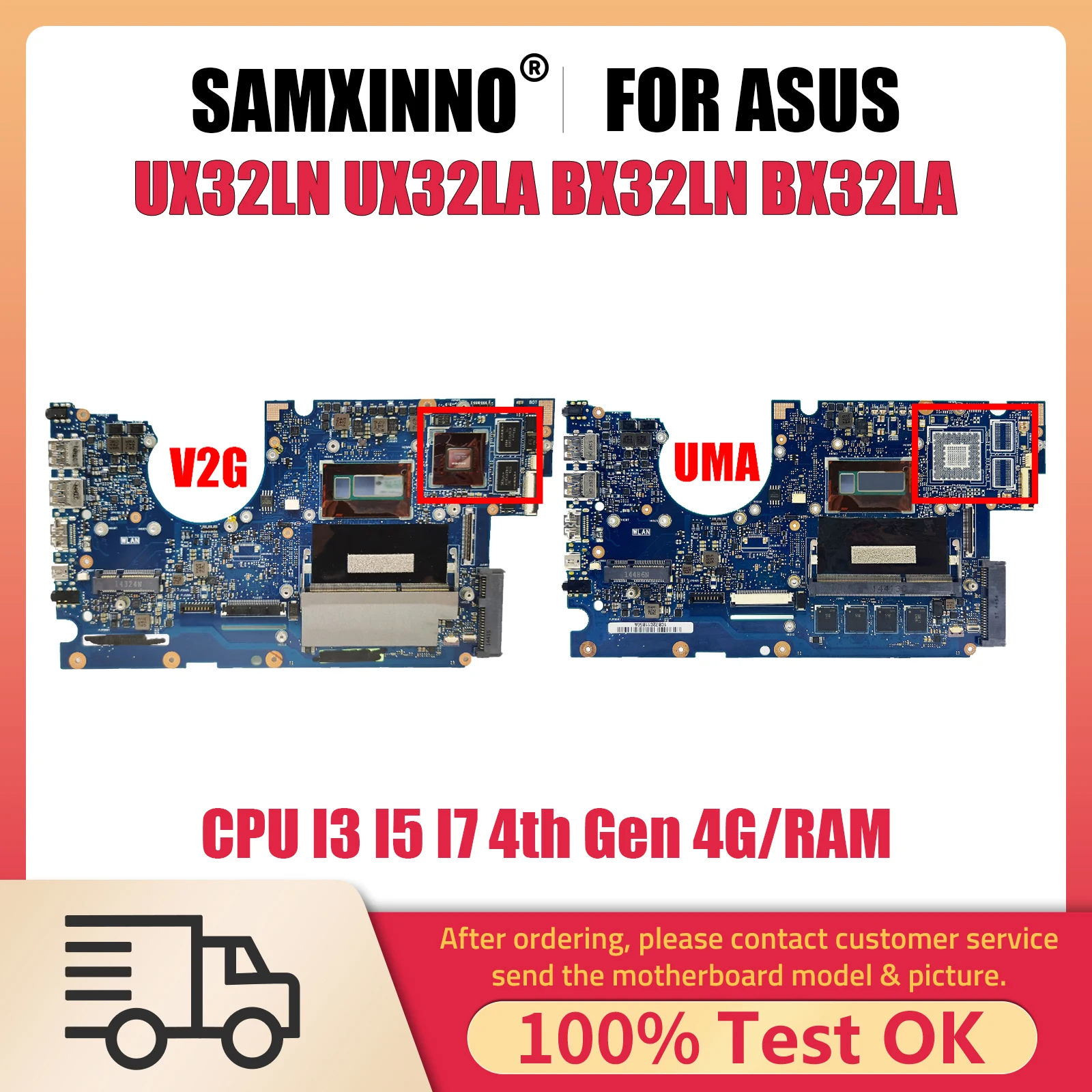 

UX32L Notebook Mainboard For ASUS UX32LN UX32LA BX32LN BX32LA UX32LA-LN Laptop Motherboard CPU I3 I5 I7 4th Gen 4G RAM GT840M