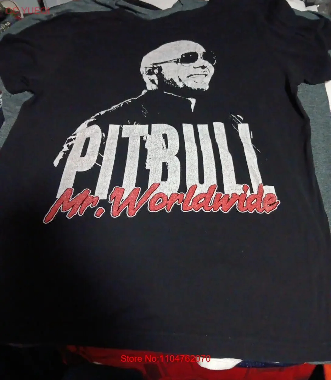 Pitbull Black Mr Worldwide Timeless Cotton T Shirt DI699 vintage Washed Stylish Comfortable Versatile Soft