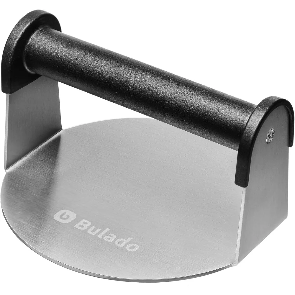 

Пресс для гамбургеров, 6-дюймовая круглая машина для разбивания гамбургеров для сковороды с термостойкой ручкой, инструмент для разбивания гамбургеров с антипригарным покрытием из нержавеющей стали