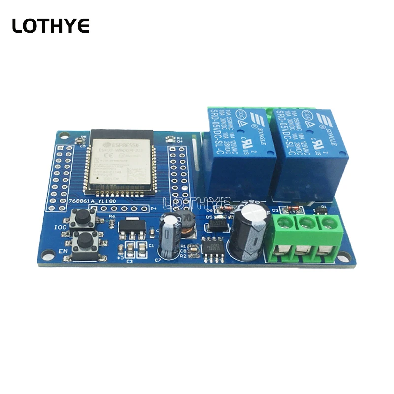 ESP32-WROOM ESP32 Dual Channel Wifi Bluetooth Relay Module Secondary Development Board DC5-60V Power Supply