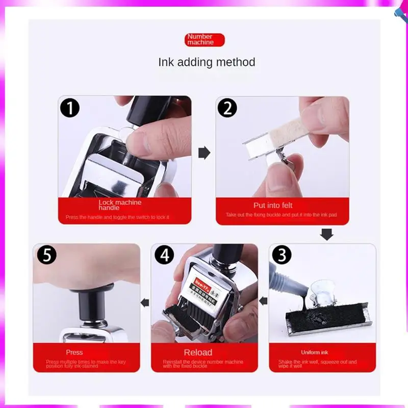 N96R 1 Juego de codificador automático, máquina de números de 4 dígitos, fecha de producción, codificador Manual, máquina avanzada de numeración, color blanco