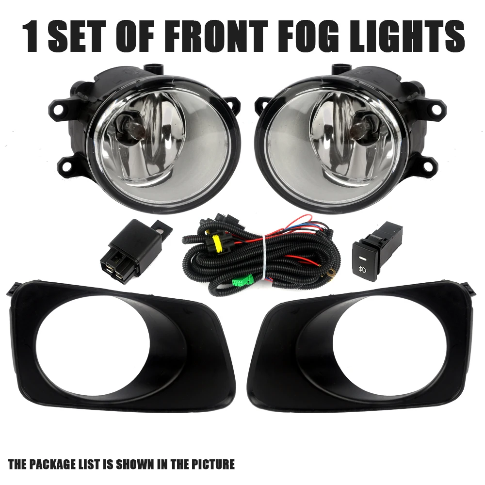 Front Bumper Fog Lamp UpgradeKit FOR TOYOTA Corolla Axio/Fielder 2007-2011 Version Additional Foglight Set Switch + Wiring