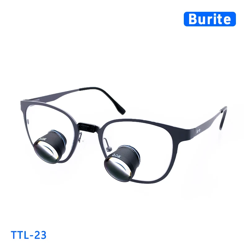

Burite 23 2.5X 3X 3.5X Optional clear vision TTL Dental Surgical Loupes Customized Wide Field Of View ultralight Titanium frames