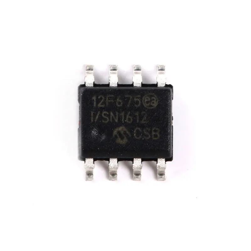 10Pcs PIC12F675 100% Original PIC12F675-I/SN SOIC-8 8-bit Microcontrollers MCU 1.75KB 64 RAM 6 I/O Ind Temp SOIC8