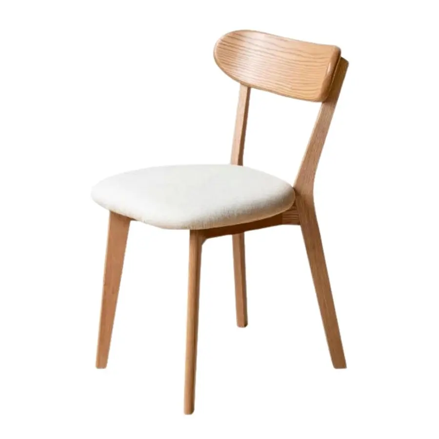 Sillas de Comedor de Madera de Roble Macizo, Sillas de Comedor Modernas de Mediados de Siglo con Cojín Tapizado, Juego de Sillas para Cocina y Comedor de 1, 2, 4 y 1 Pieza