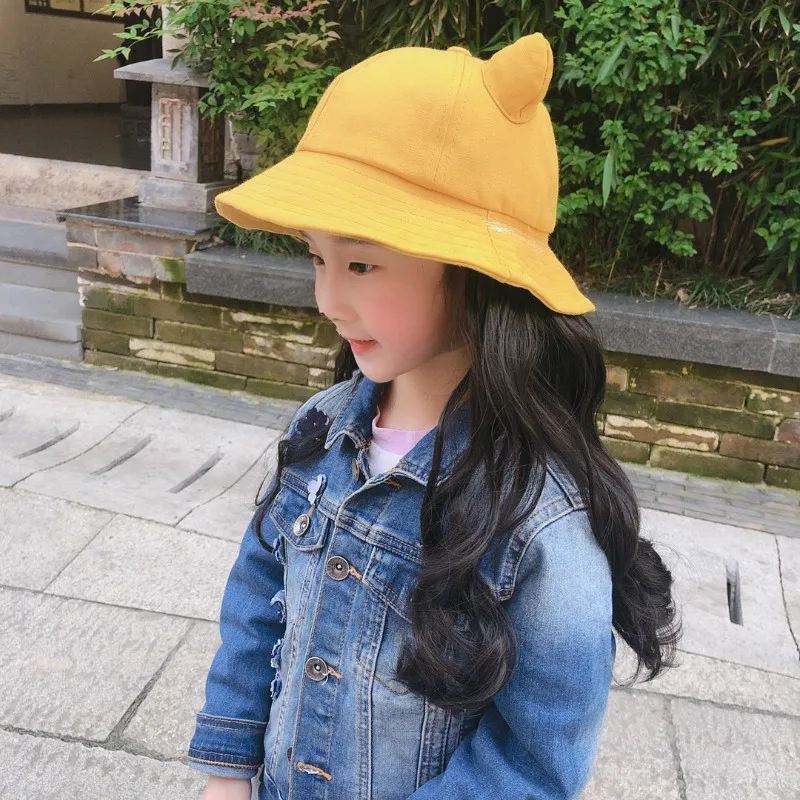 KIDS Toupee Headwear Children\'s Hat Wig Integrated Non Detachable Long Curly Hair Big Wave Girls Autumn Winter Warm Caps Female