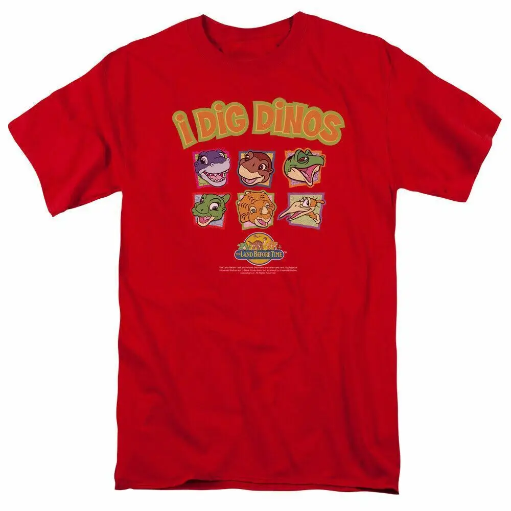 Land Before Time I Dig Dinos T Shirt Mens Licensed Movie Tee Red