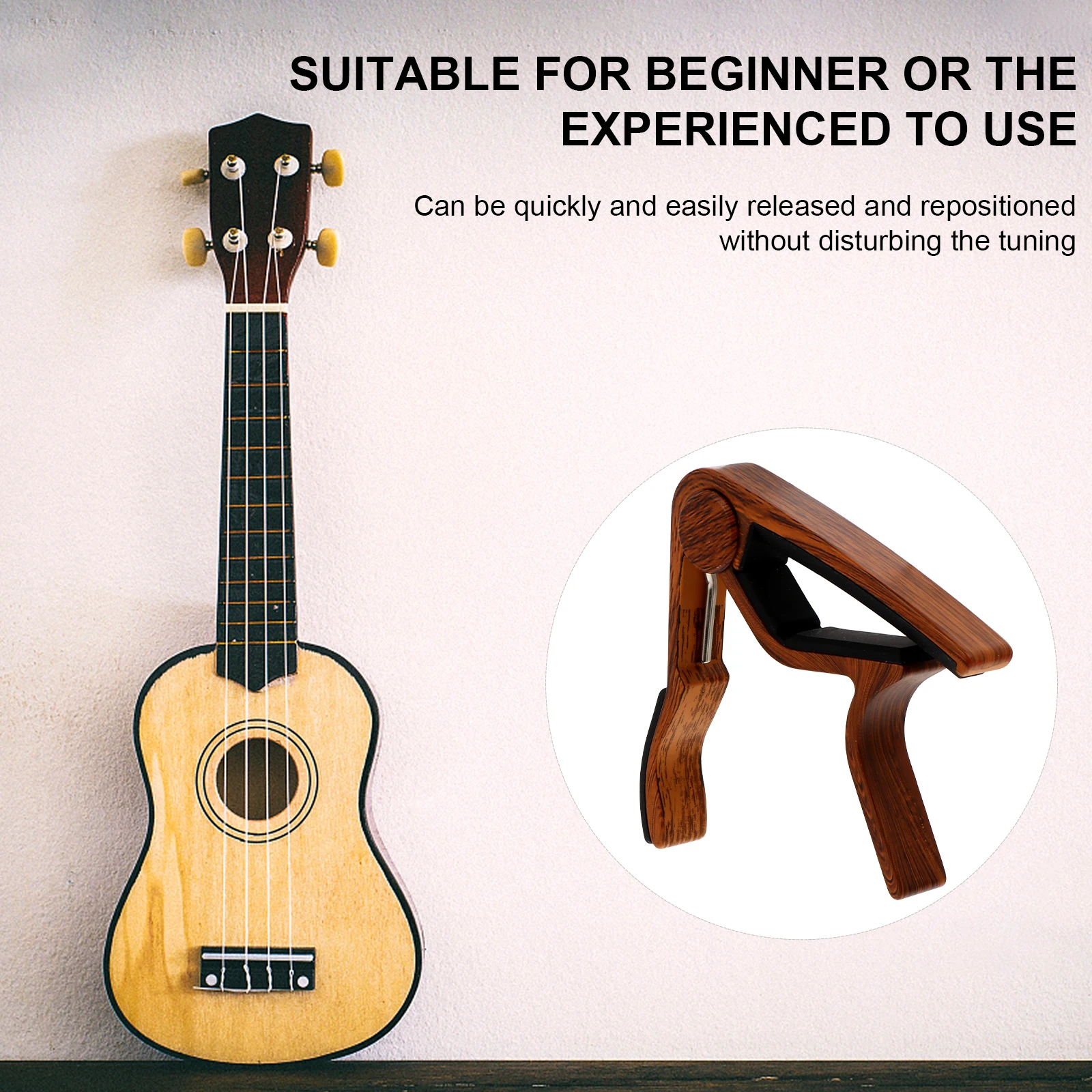 

Wood Grain Clip Guitar Capofret Accessories Tools Guitars Electric Case for Tuner Acoustic Ukulele Outdoor
