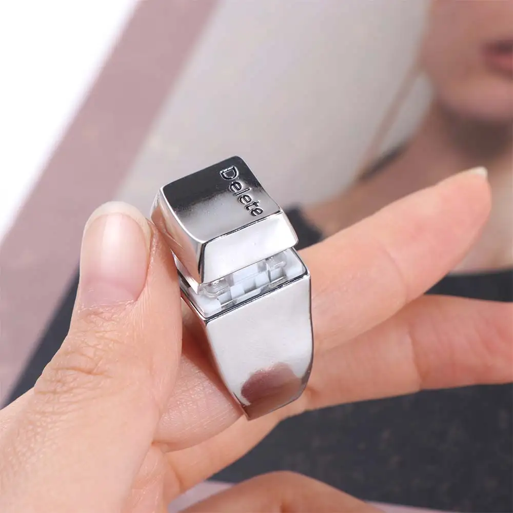 Mechanical Keyboard Delete Keyboard Ring Bright Fog Adjustable Opening Delete Ring Funny Square Keyboard Ring Jewelry Gift