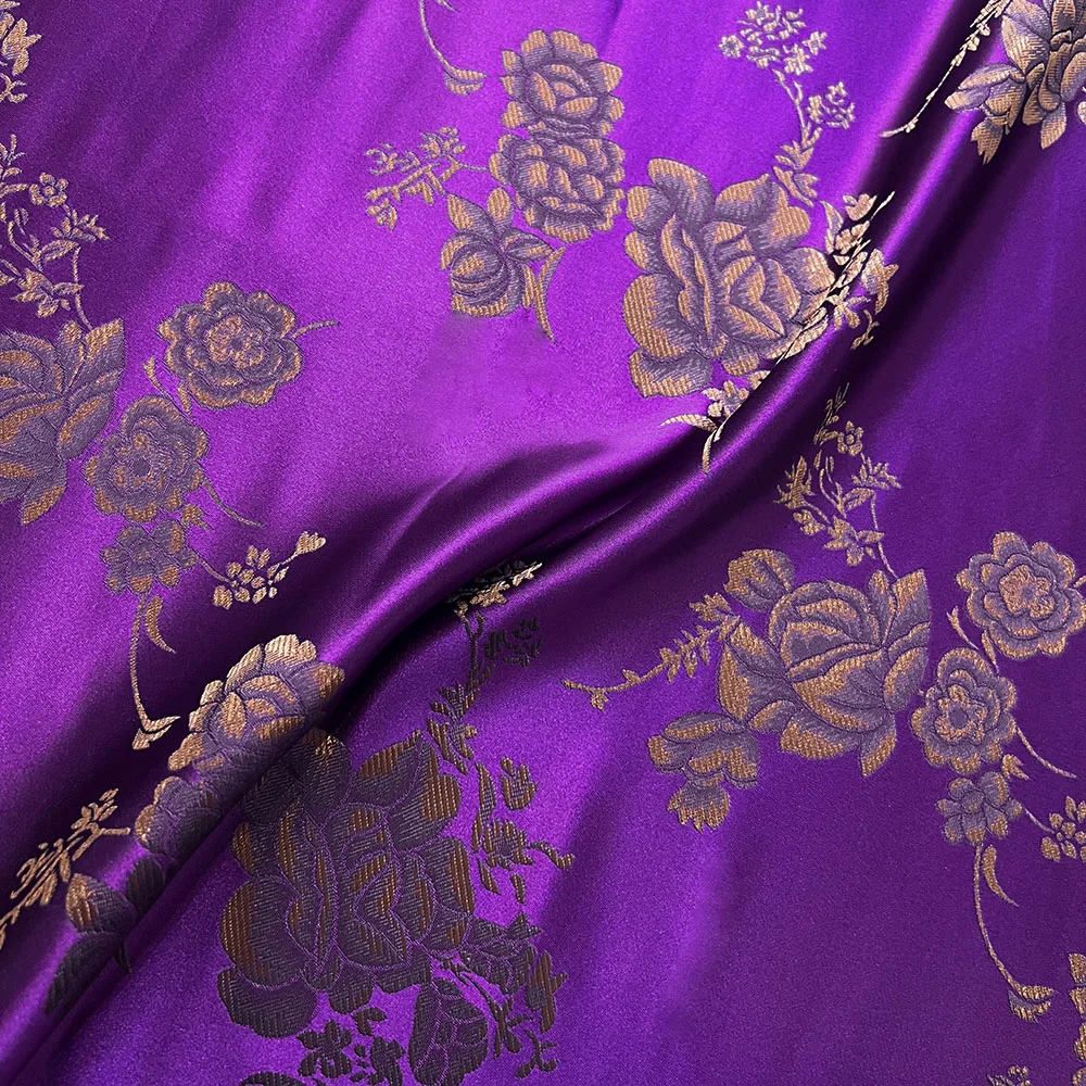 

Damask Satin Brocade Jacquard Fabric Vintage Floral Vein For Sewing Coat Curtain Tablecloth Sofa Cushion And Skirt Clothing