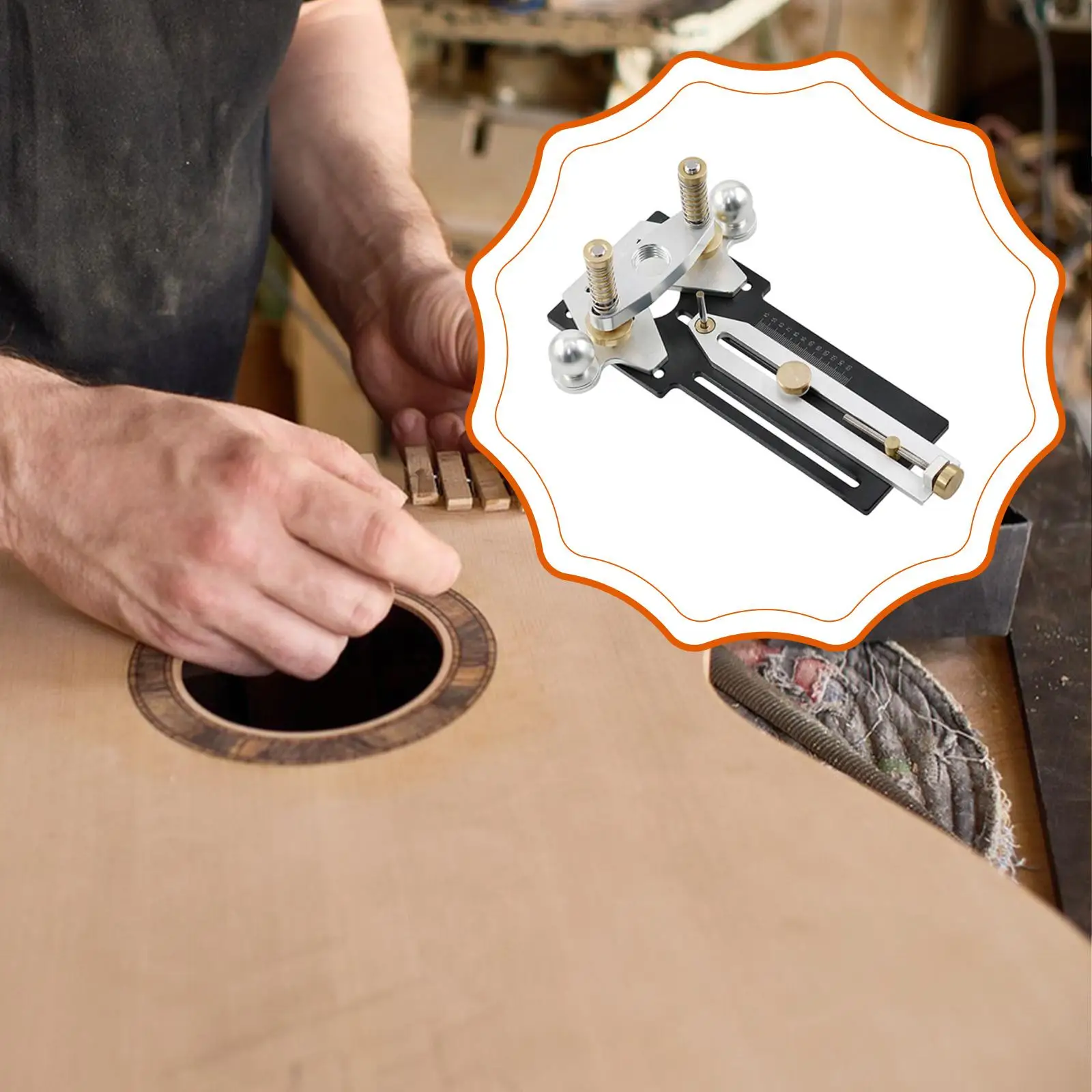

Guitar Sound Hole Cutter Sturdy Metal,Repair Guitar Making Easy Operate High Performance Multifunctional Precision Accessories