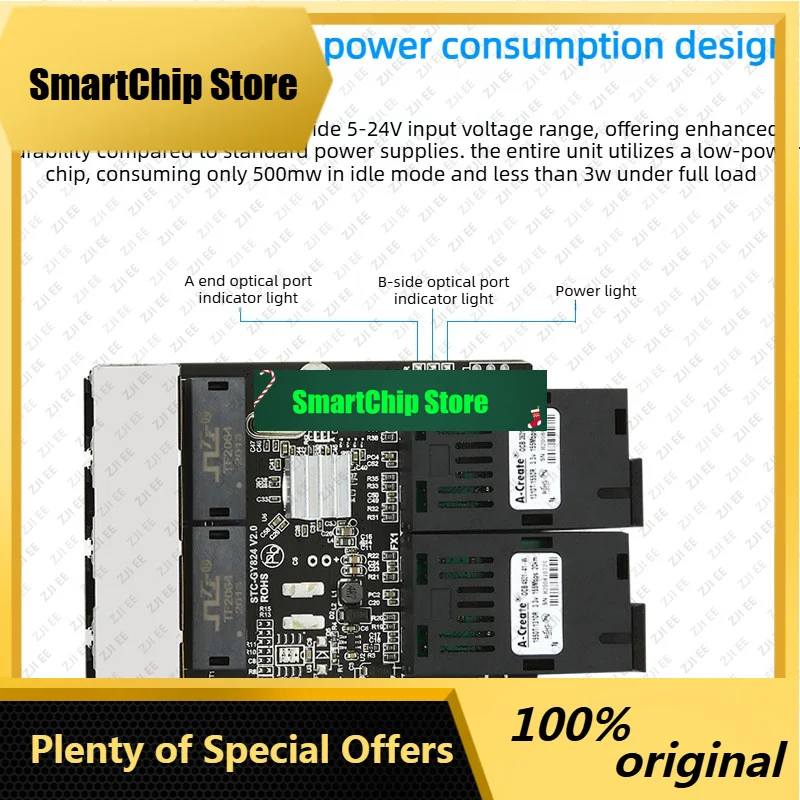 SmCpLX-SW0402C Grade Mining Intrinsically Safe 100M 2 Optical 4 Electrical Fiber Transceiver Main Board Monitoring Series Switch