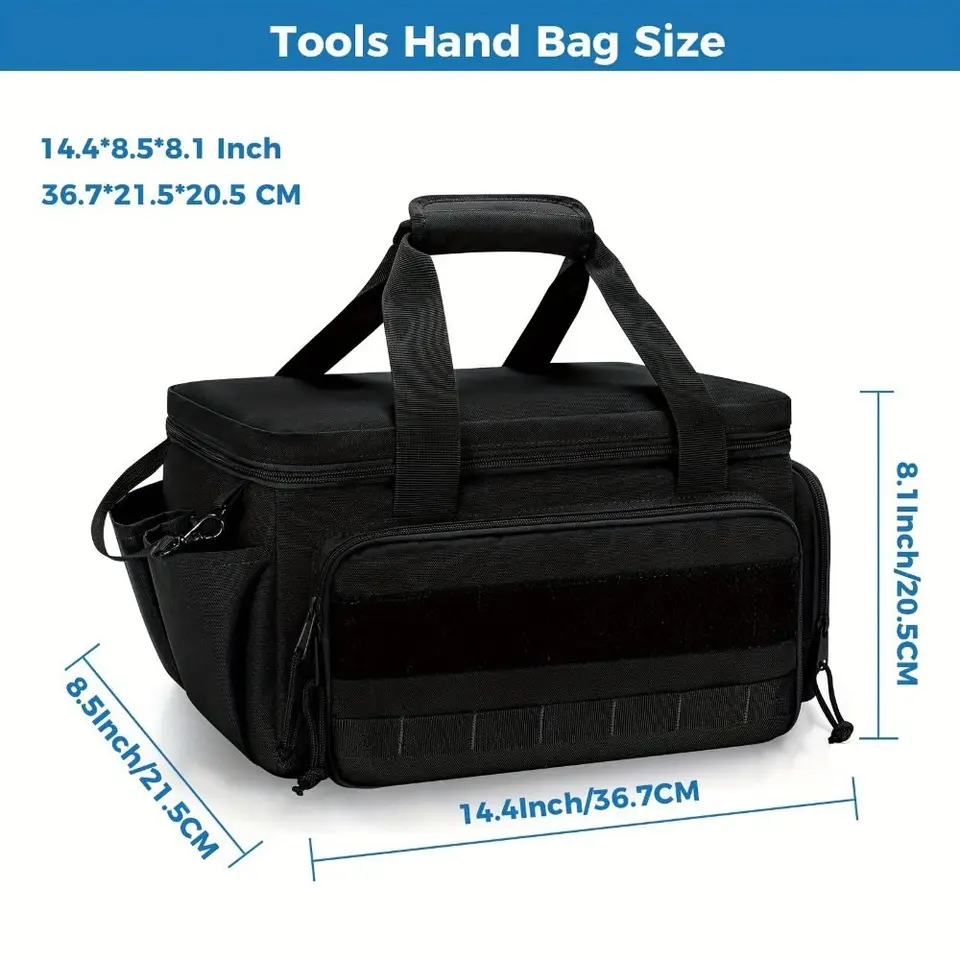 Comfortable Handle Tool Storage Bag Black Color Thick Padded Base