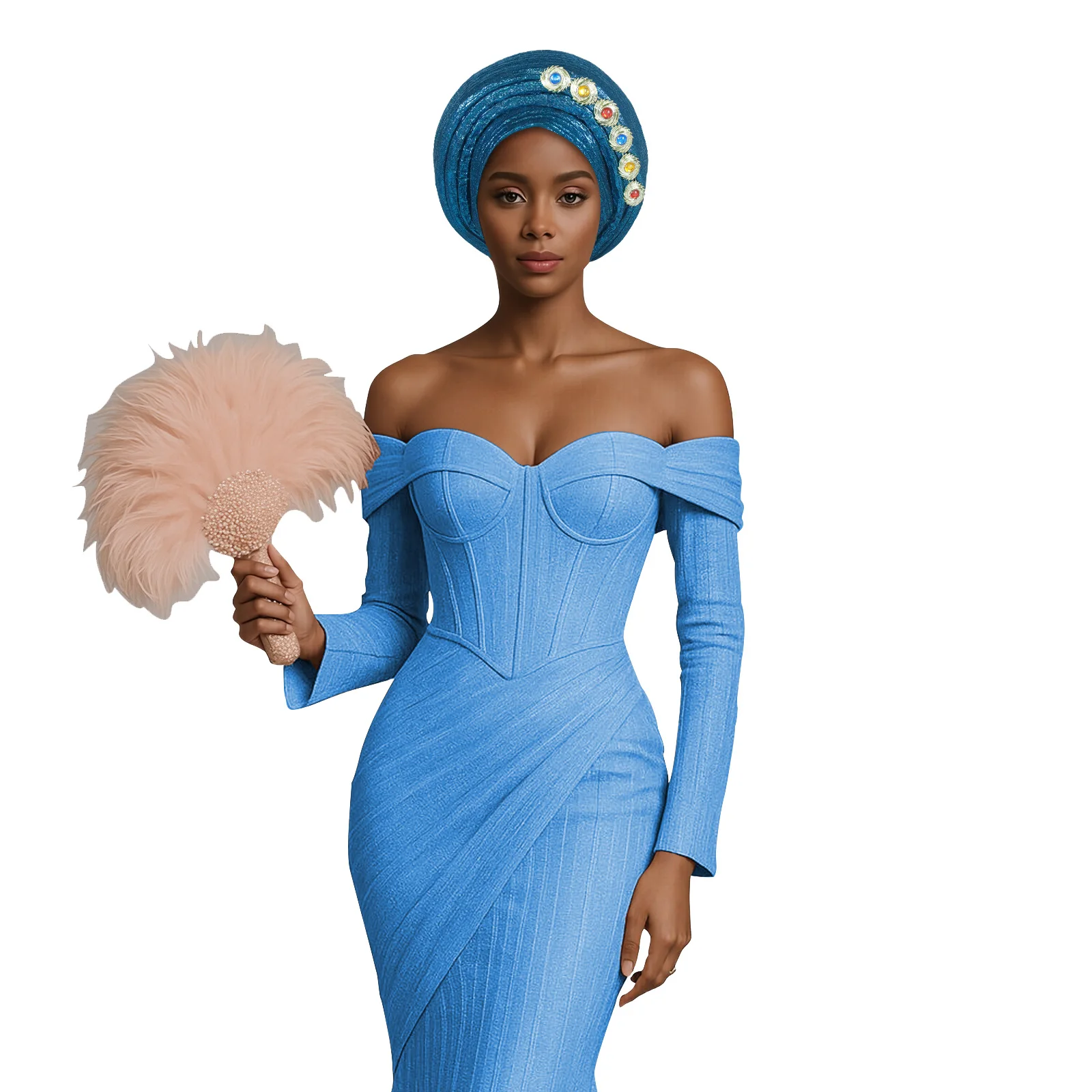 African Auto Gele Headtie Nigeria Wedding Party Geles Shiny Turban Cap for Women Sponge Muslim Hijab Bonnet Headscarf Hat 2025