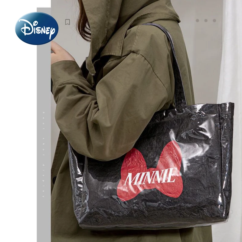 Disney-Bolso de pañales para mujer, bolsa de pañales de bebé de marca de lujo, bolso multifuncional de dibujos animados de amor, bolso de mano de