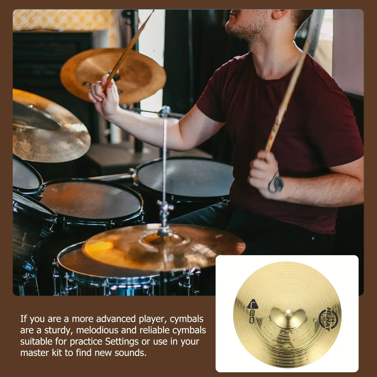 14in 16in Jazz Drum Professional Cymbal Kit Percussion Instruments Anti-Rust Drum Cymbal Fadeless Drum Cymbals Parts