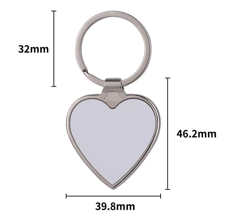 Metal Keychains Sublimation Blanks Love&Round&Rectangle Shapes Keyring Zinc Alloy Key Chains ForHeat Transfer Print LOGO