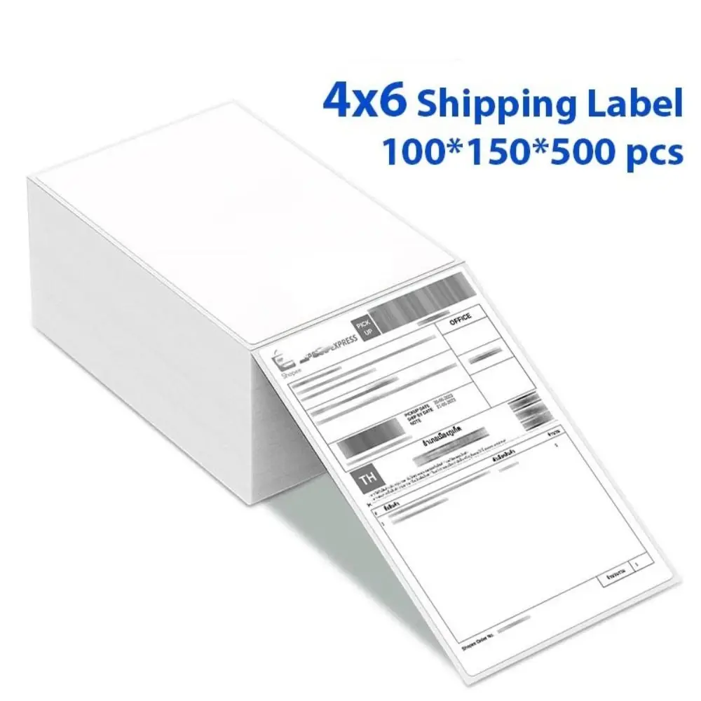 New 100*150*500pcs Thermal label paper Adhesive stickers Three defenses Thermal Shipping Labels printer 4X6in Adhesive stickers
