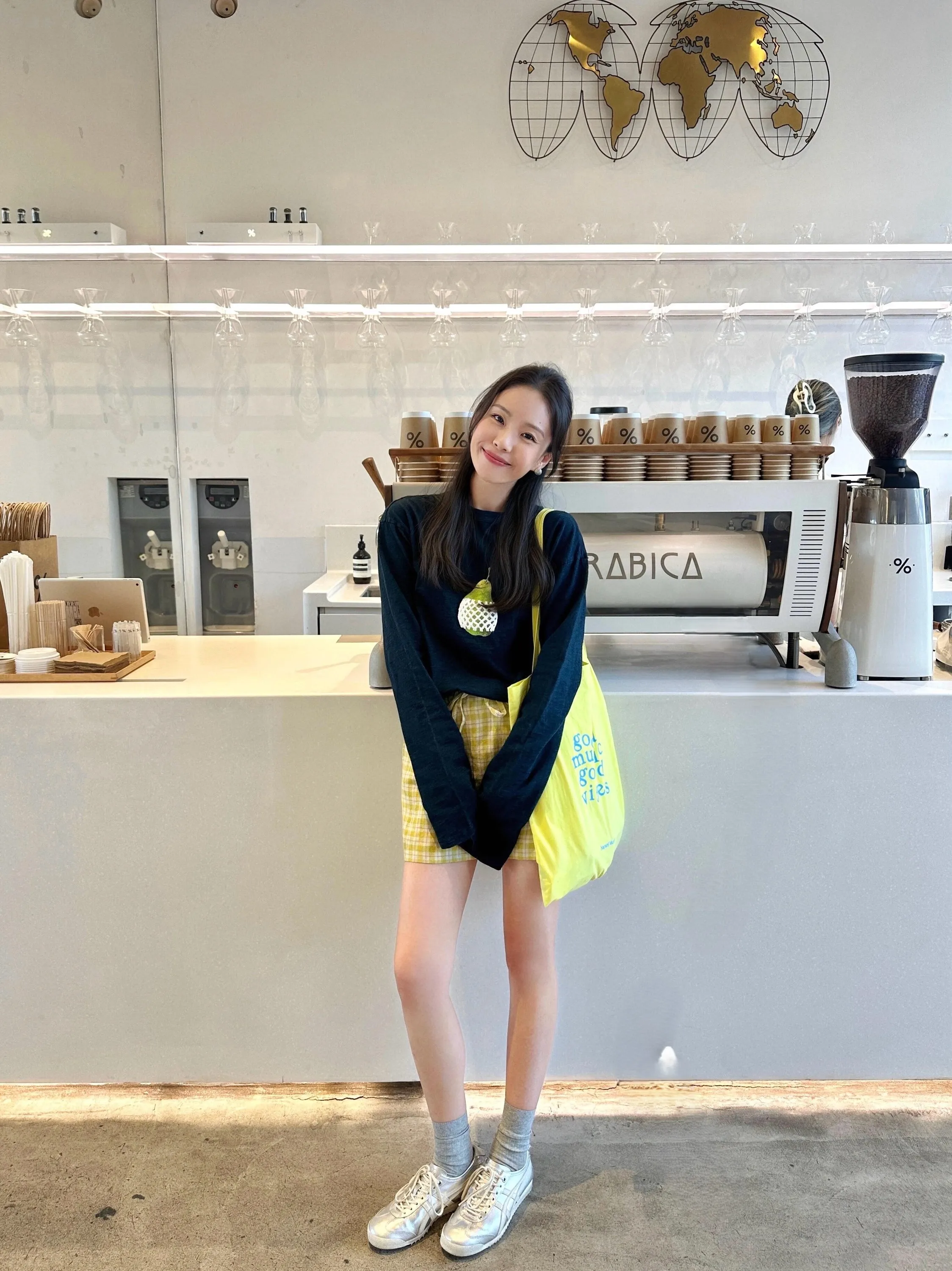 American Retro Yellow Plaid Linen Short Skirt Drawstring Anti-Light High End Natural Breathable Dry Half Skirt Women Summer