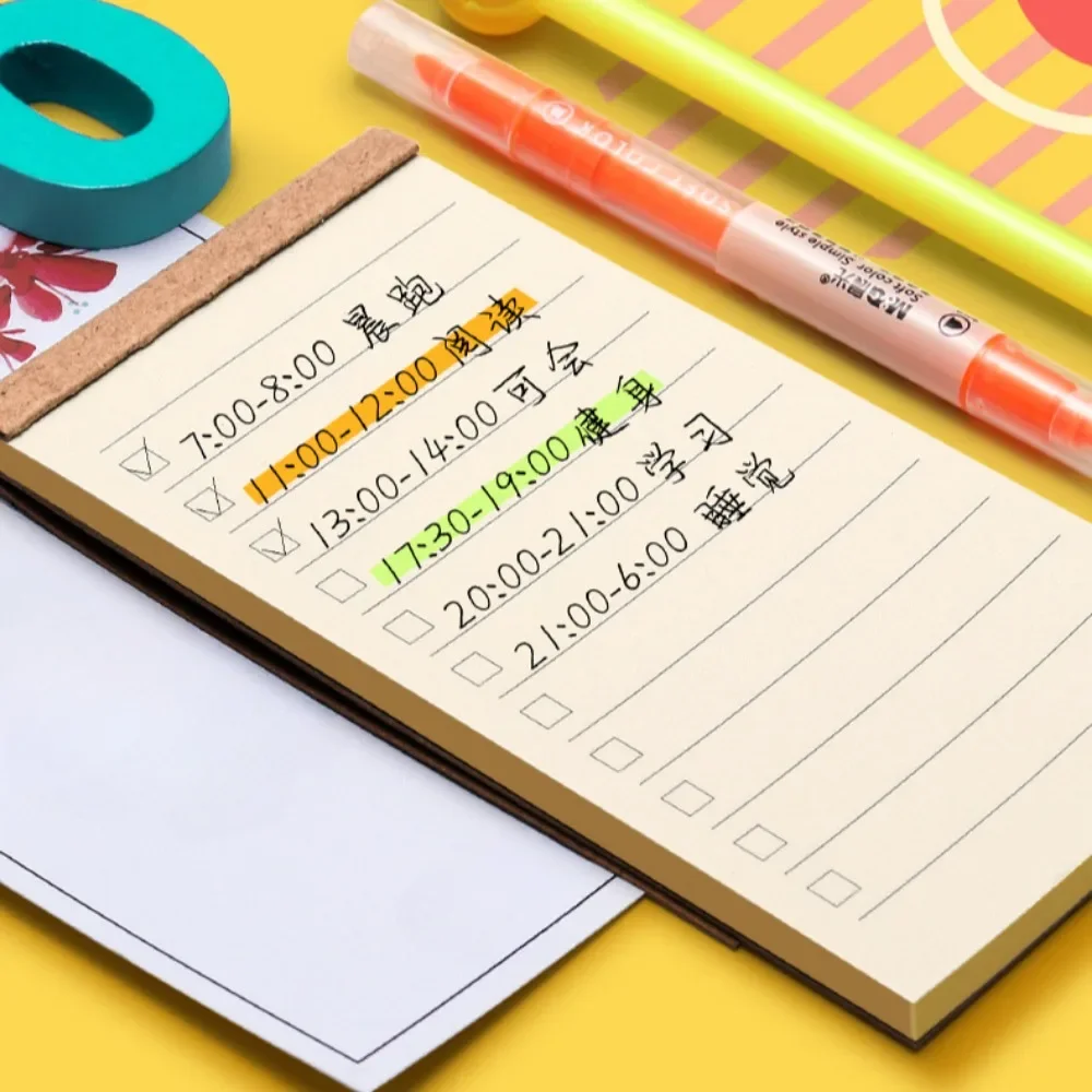 50 Pages Memo Pad Sticky Note Kraft Paper Writing Pads Notepads Portable Daily Planner Schedule Book To Do List School Supplies