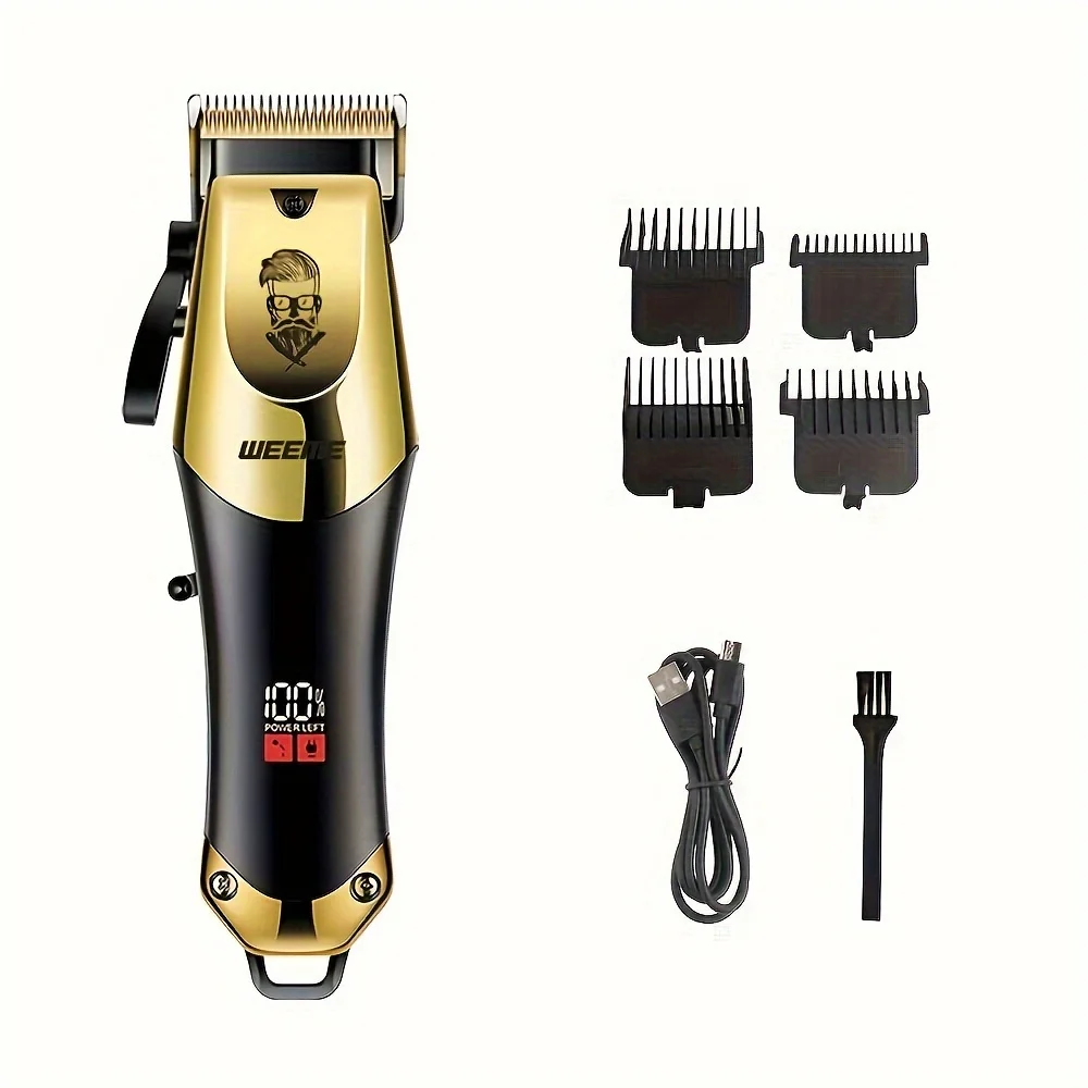 Men\'s Professional Hair Clipper, Hair Cutting Machine, USB Rechargeable Cordless Hair Clipper With LED Display, Festival Gift