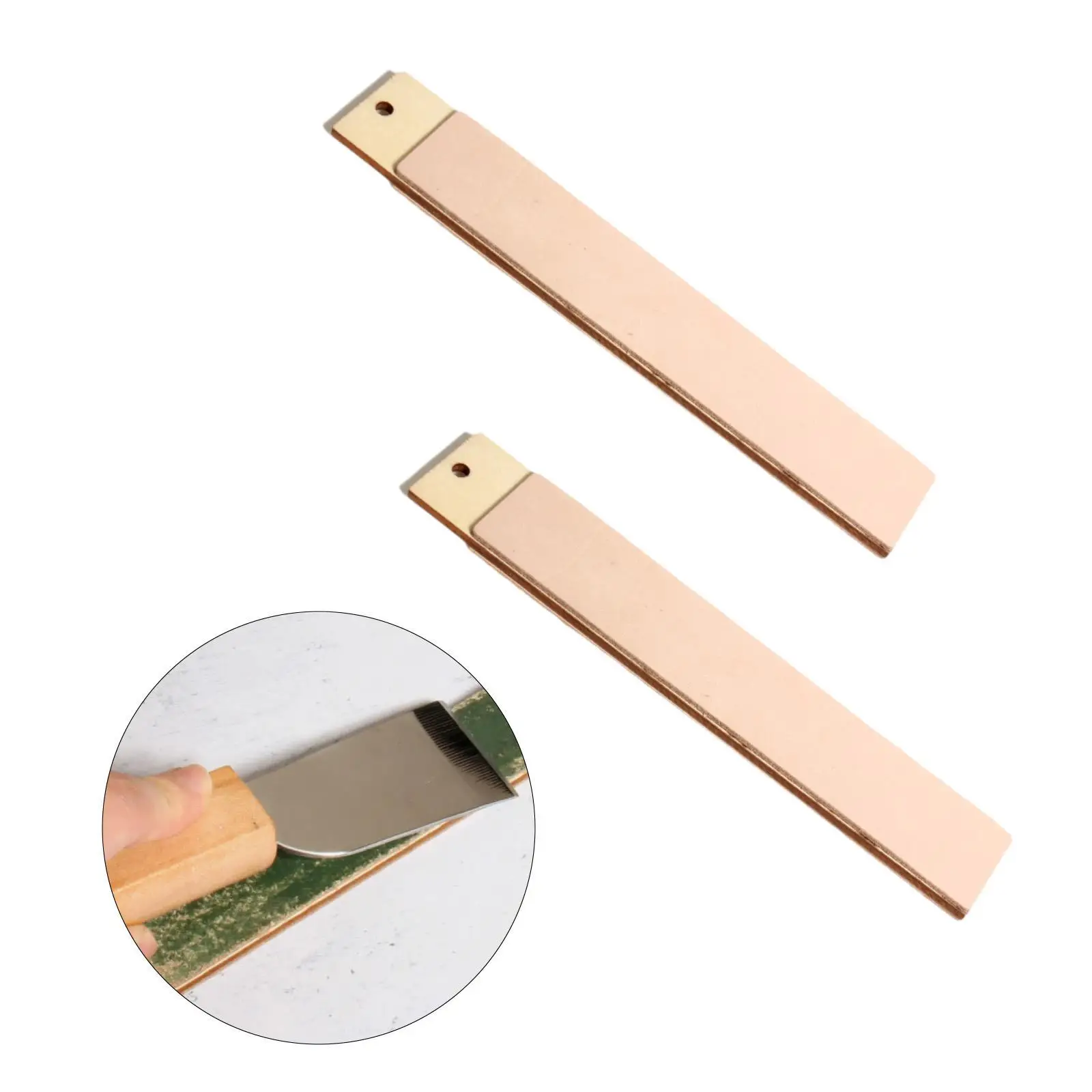 2Pcs Leather Strop Portable Easy to Use 2 Sided Sharpening Strop Board Knife Shaving for Polish Woodworking Chisels Wood Carving