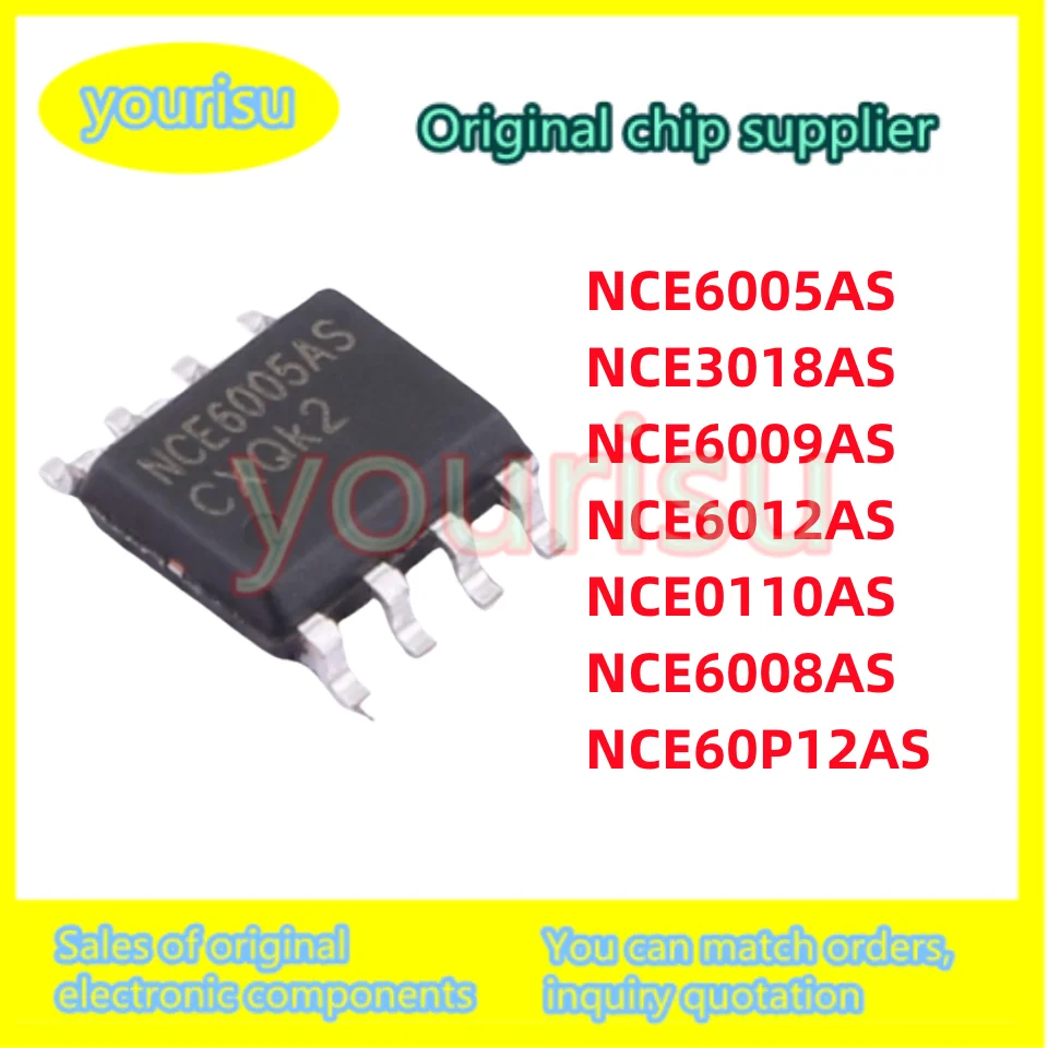 5Pcs/Lot NCE6005AS NCE3018AS NCE6009AS NCE6012AS NCE0110AS NCE6008AS NCE60P12AS SOP-8 Dual N-channel MOS field effect tube chip