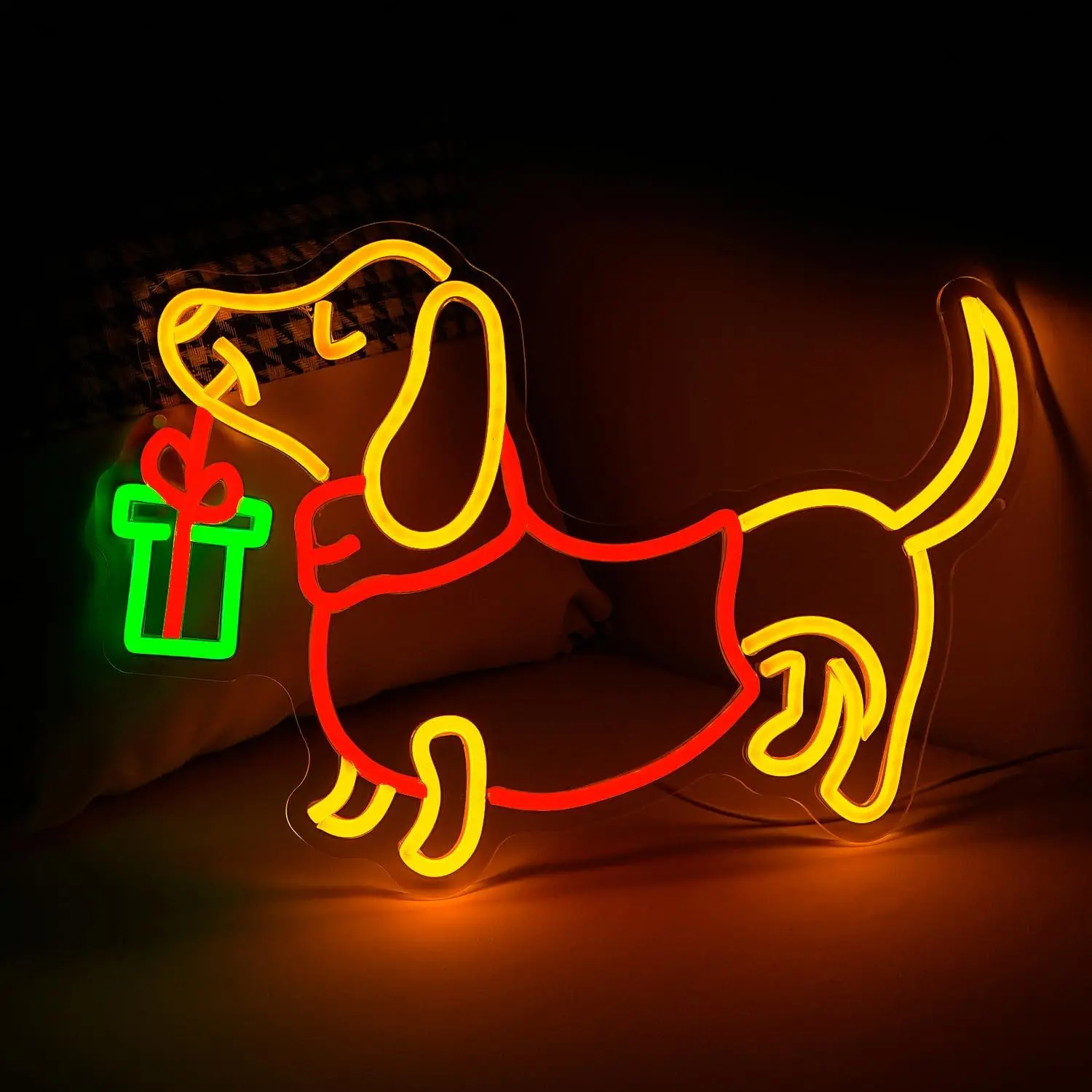 Dachshund Neon Light Sign USB Dimmable LED Neon Sign Wall Decoration for Bedroom Gameroom Livingroom Birthday Party Gifts