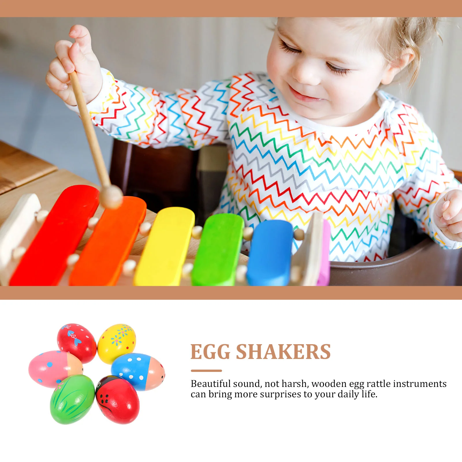 6 Pcs Percussion Egg Shaker Sand Eggs Baby Music Toy Musical Kids Shakers Child