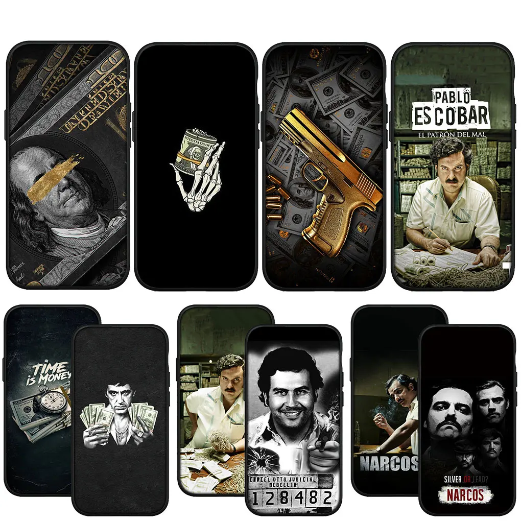 Narcos PABLO ESCOBAR Money Dollars Soft Phone Cover for iPhone 15 14 13 12 Mini 11 Pro X XR XS Max 7 8 Plus + 15+ 14+ Case