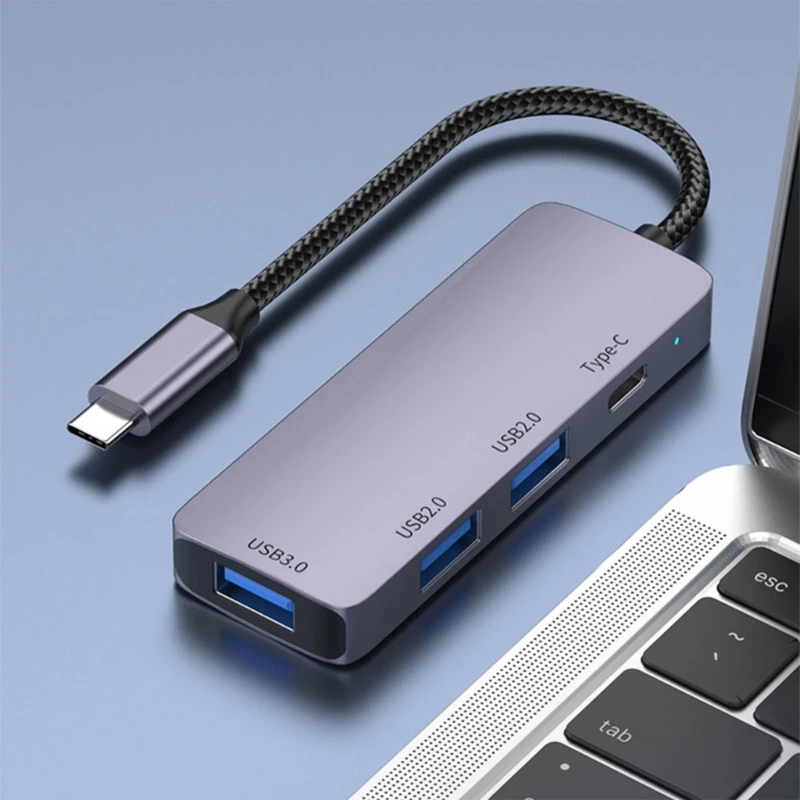 Многопортовый USB-концентратор Концентратор типа C 4 в 1 с портом типа C 5 Гбит/с и портом USB 2.0 Прямая поставка