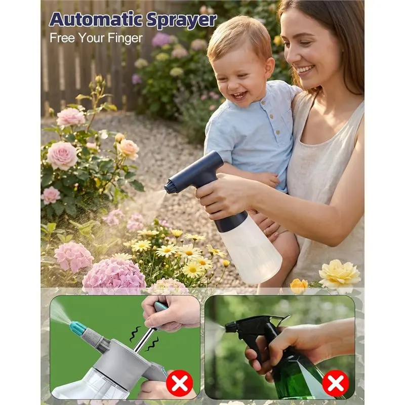 [NEWA64Z!】 Adjustable Nozzle Sprayer Electric Spray Bottle 500Ml, Continuous Dispersion For Cleaning, Plants, Skincare, Pets