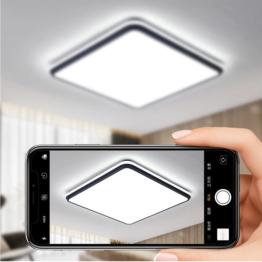 Imagem -04 - Quadrado Conduziu a Luz de Teto Quarto Simples Decoração para Casa Sala Estar Iluminação Criativa Moderna Varanda Luz Potência: 40cm Zk40