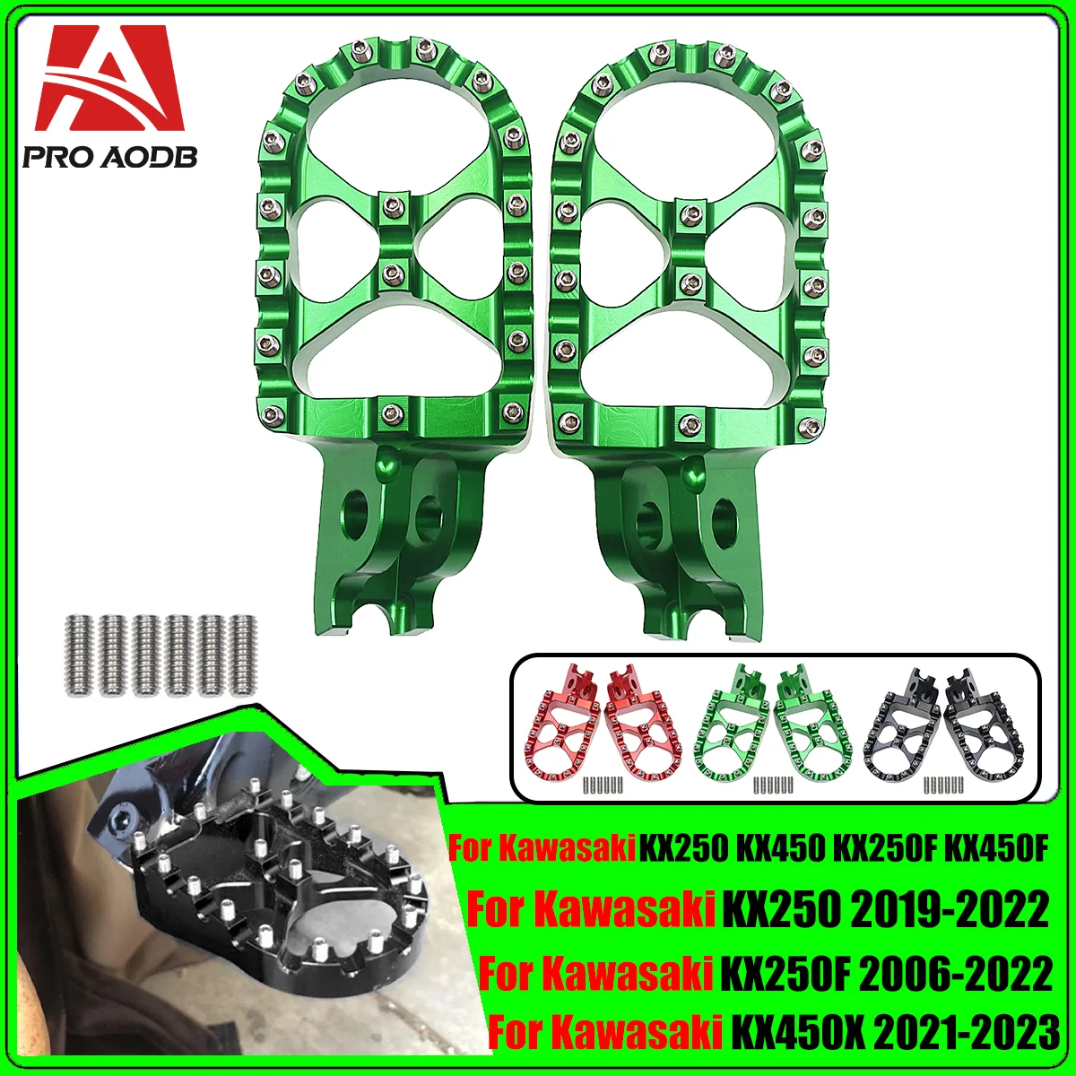 

Motorcycle CNC FootRest Footpegs Foot Pegs Pedals For Kawasaki KX250X KX450X 2021-2023 KLX450R 2008-2013 KX250F KX450F 2006-2021