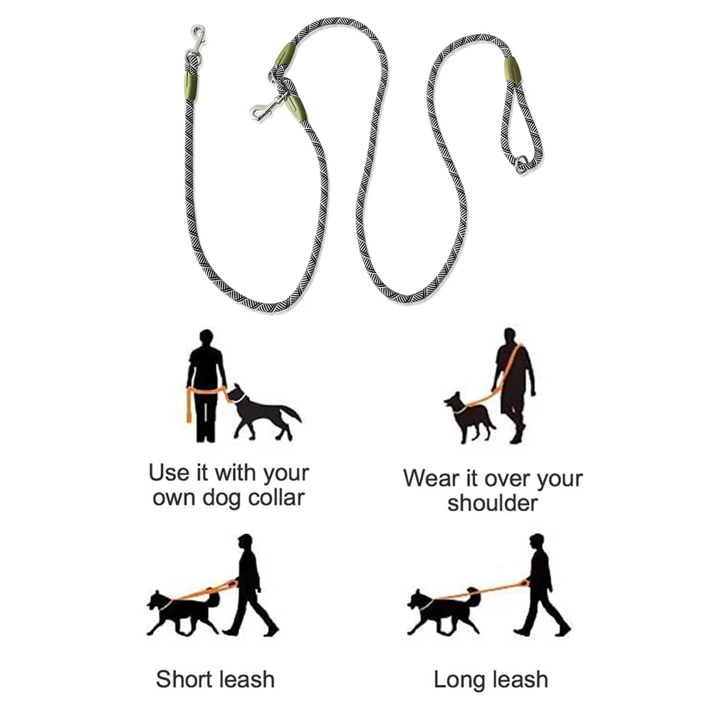 S/M/L Reflective Nylon Leashes Pet Dogs Chain Traction Rope Leads for Running Free Hands Rope Chain for Small Large Dogs Walking