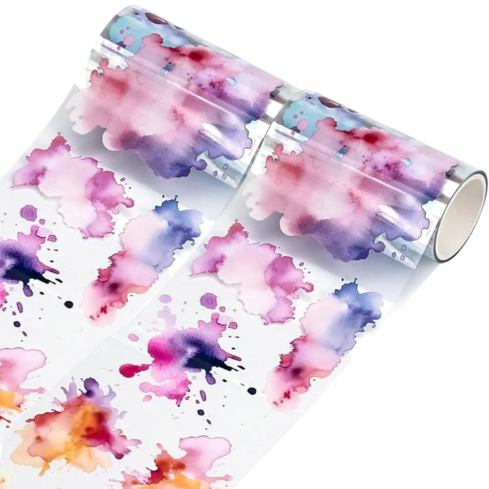 

ПЭТ-лента васи, 2 рулона широкой прозрачной ПЭТ-ленты-стикеров, водонепроницаемые стикеры васи-ленты для ежедневников и скрапбукинга