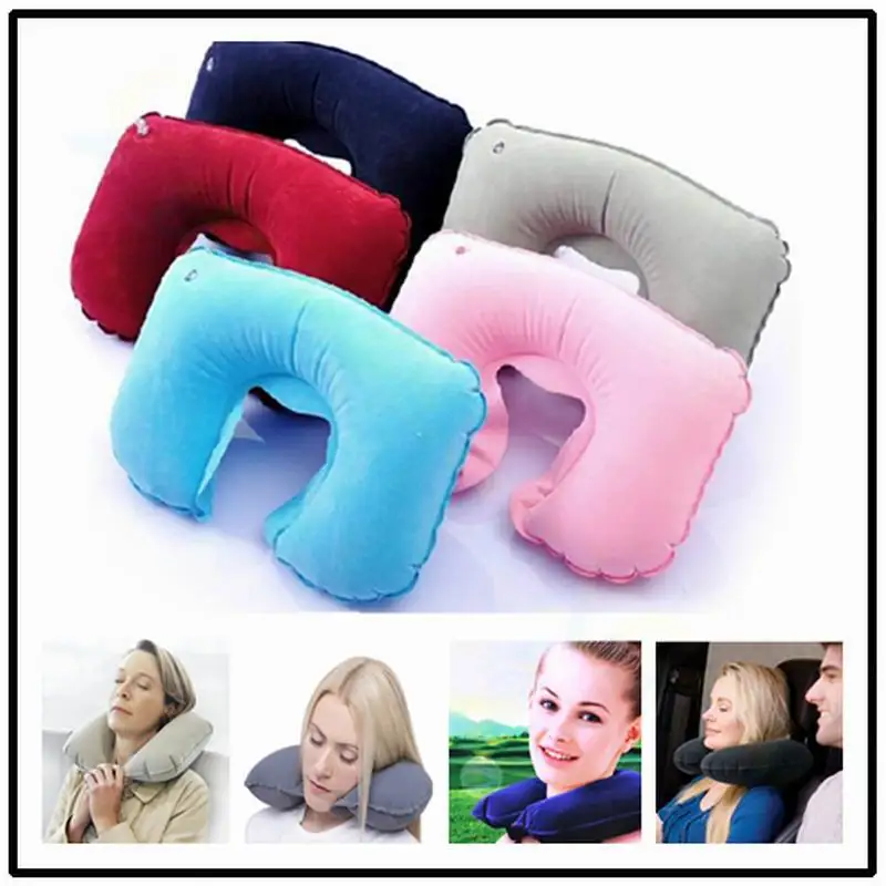 1pcs Functional Inflatable Neck Pillow Inflatable U Shaped Travel Pillow Car Head Neck Rest Air Cushion for Travel Neck Pillow