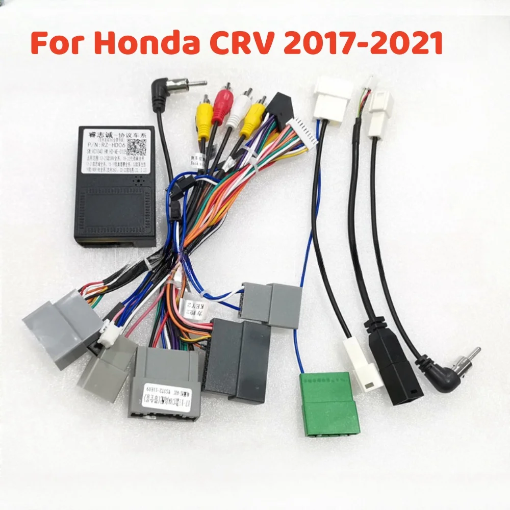 For Honda CRV 2017-2021/CIVIC 2016 Android 2 Din GPS Car Radio Canbus Box Decoder 16 Pin Wiring Harness Adapter Power Cable