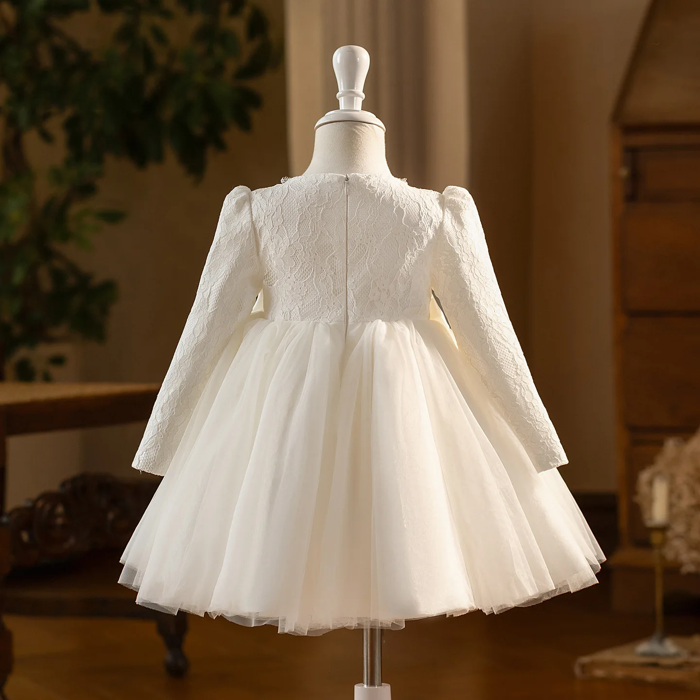 Children White Birthday Baptism Princess Ball Gown Girls Cute Wedding Performance Dress g482