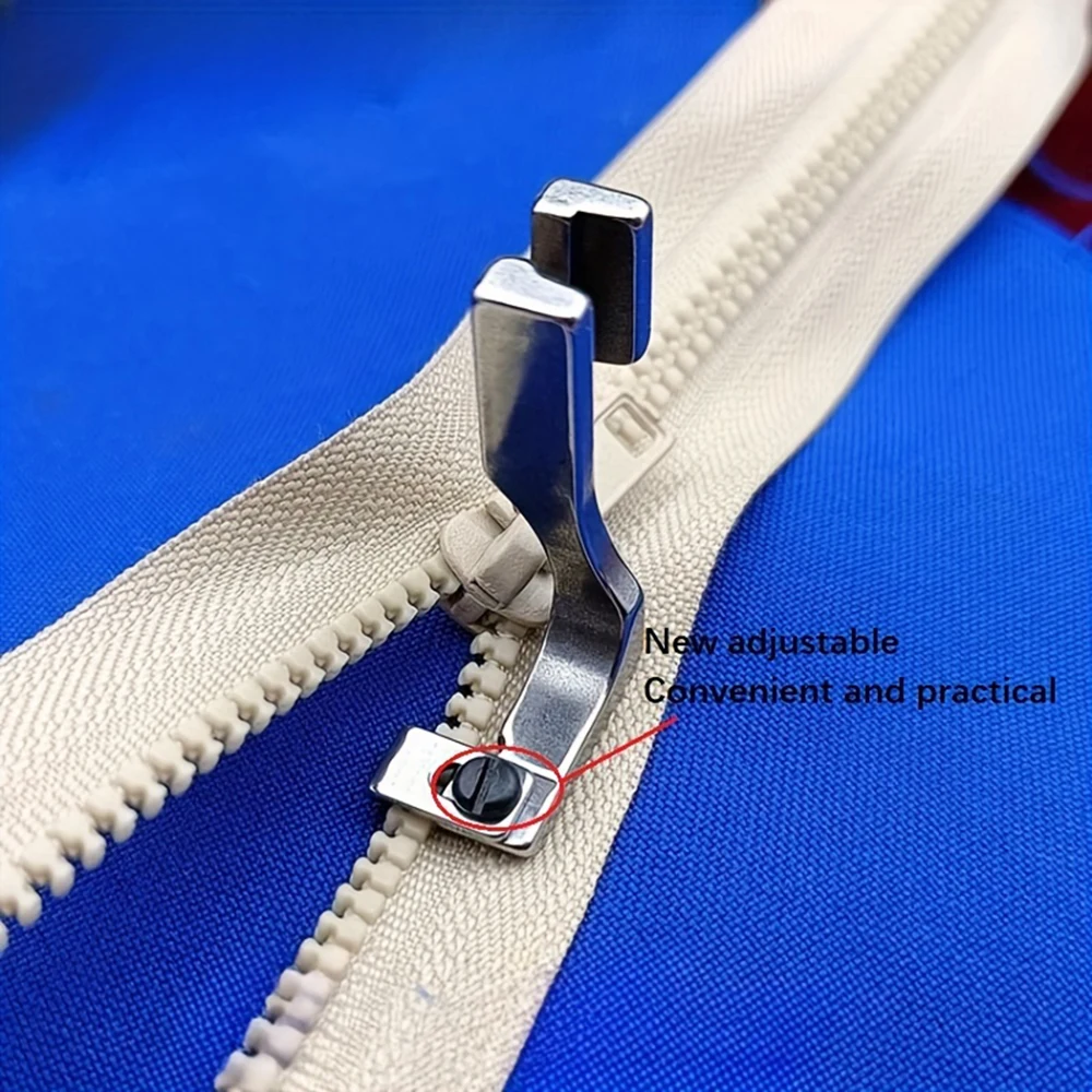 T69 Adjustable Invisible Zipper Presser Foot for Single-Needle Flatbed Sewing Machine, Zipper Sewing Auxiliary Presser Foot S003311