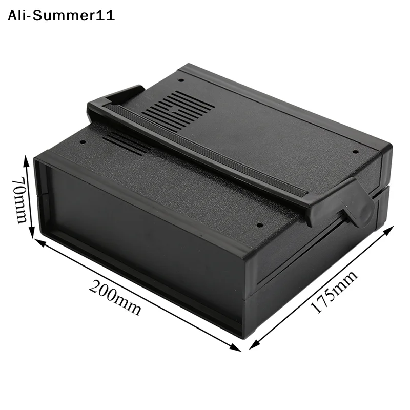 【Yb1】()1pc Waterproof Plastic Electronic Enclosure Project Box With Screws Black Color Size of  200x175x70mm