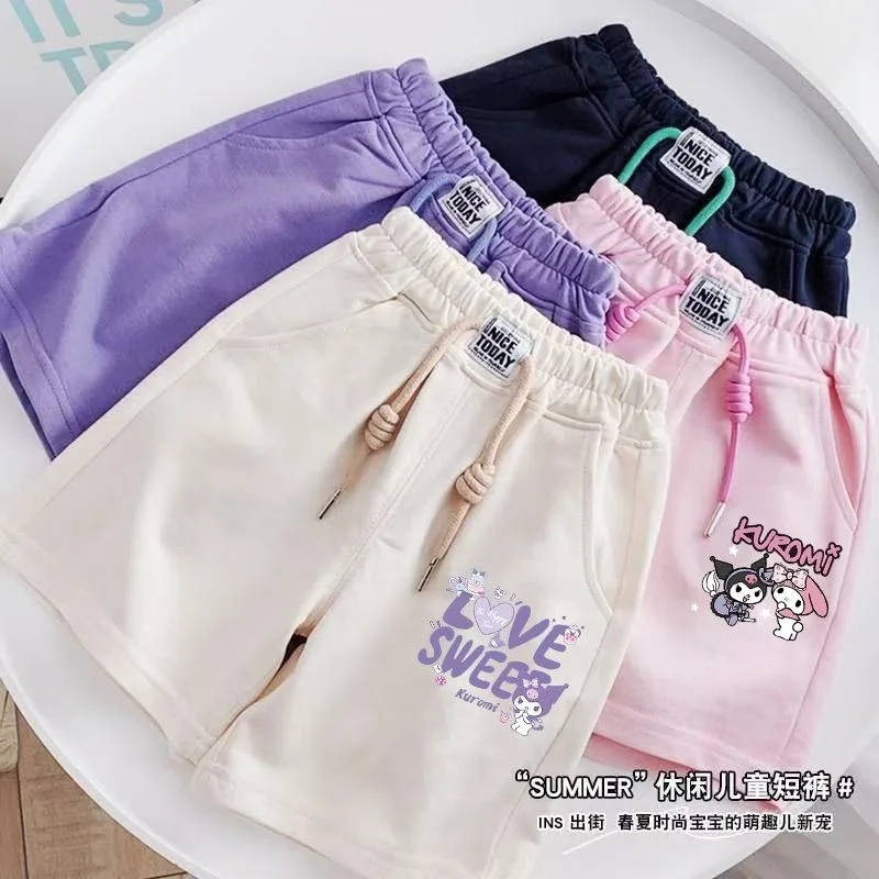 الصيف الفتيات الفتيان Kawaii Kuromi أنيمي الأطفال سراويل قصيرة غير رسمية لطيف القطن بلدي ميلودي سراويل تقليدية الملابس الهدايا اللعب
