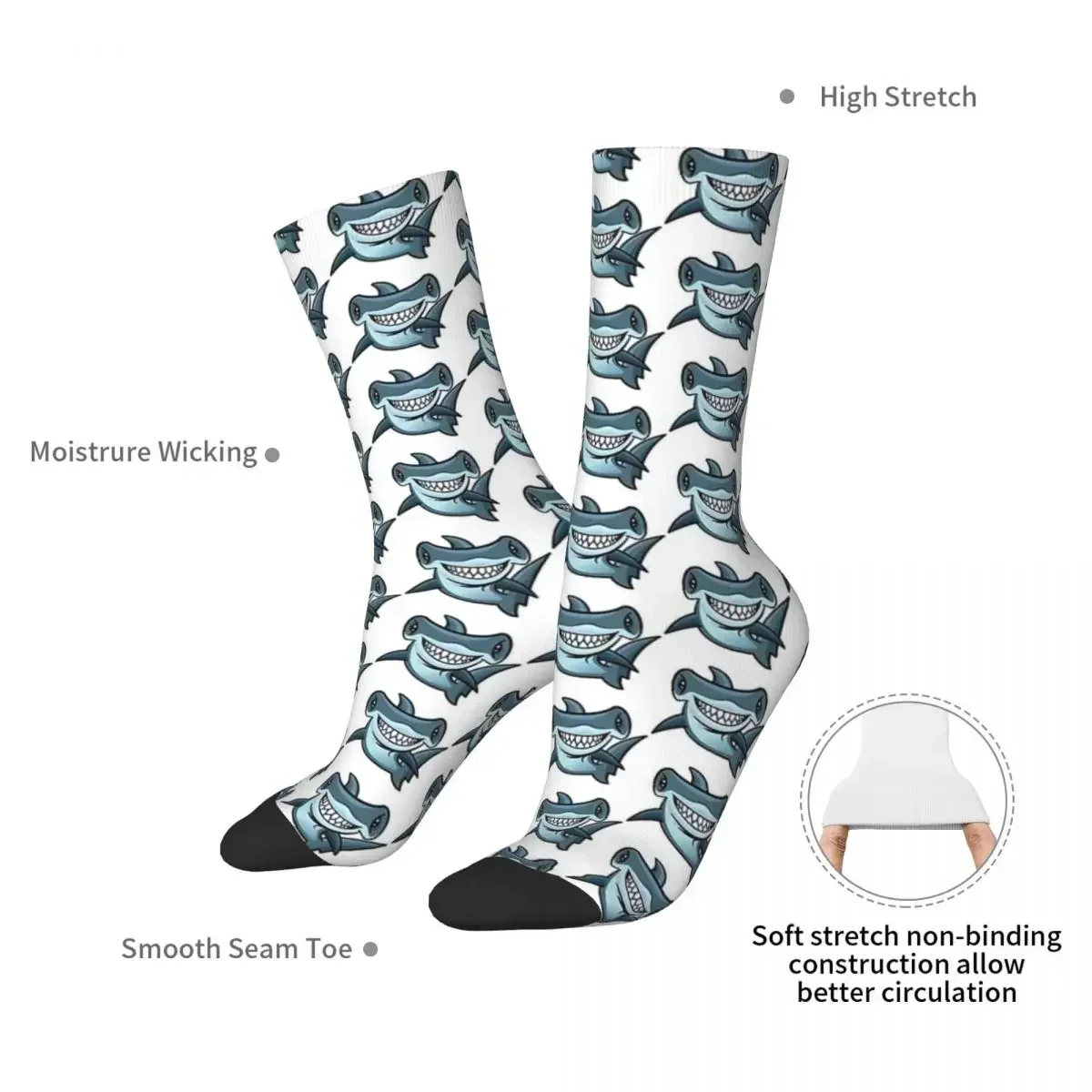 Hammerhead Shark Socks Harajuku High Quality Stockings All Season Long Socks Accessories for Unisex Birthday Present