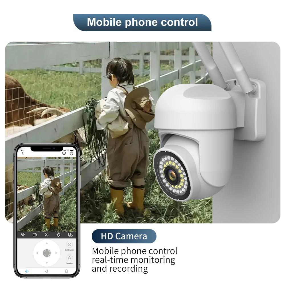 8MP PTZ IP Camera Wifi Wireless Security Surveillance Cameras Outdoor AI Human Tracking Two-way Audio Cam HD Night Color 5X Zoom