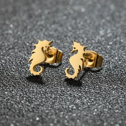 1Pair Lovely Stainless Steel Seahorse Studs Earrings Cute Small Animal Earring for Girls Female Ehnic Earrings 2026