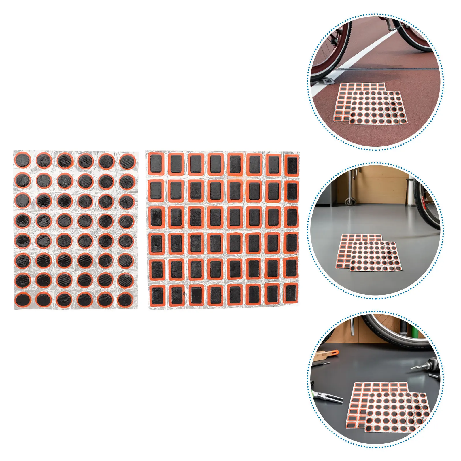 

4Pcs Bicycle Tire Patches Repair Kit with Round and Square Inner Tube Patch for Bike Tube Fix Tool Mountain Commuting