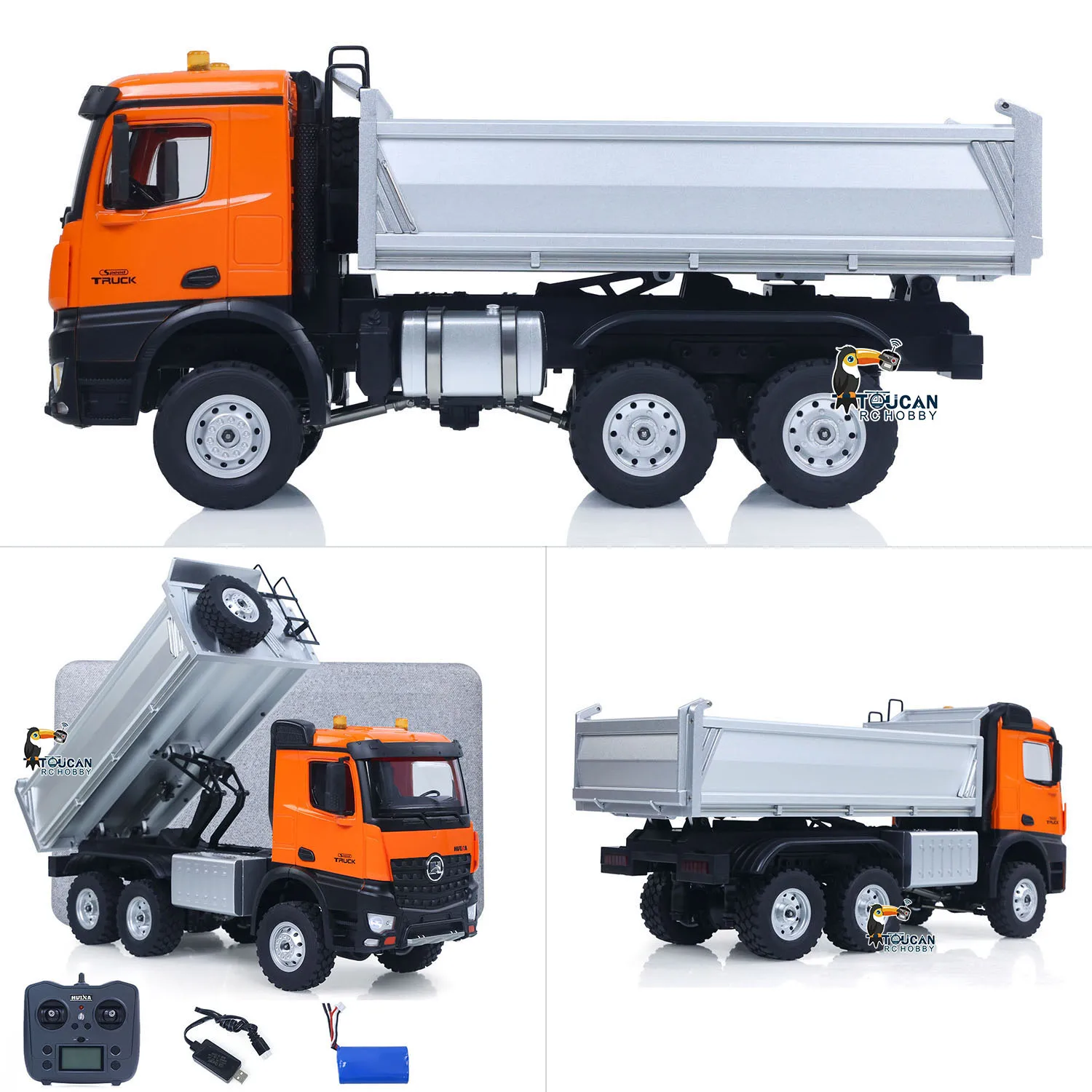 HUINA 1598 RC Самосвал, масштаб 1/14, RTR 2,4 ГГц, электрический пульт дистанционного управления, автомобильный аккумулятор, уличная игрушечная модель, подарки на день рождения