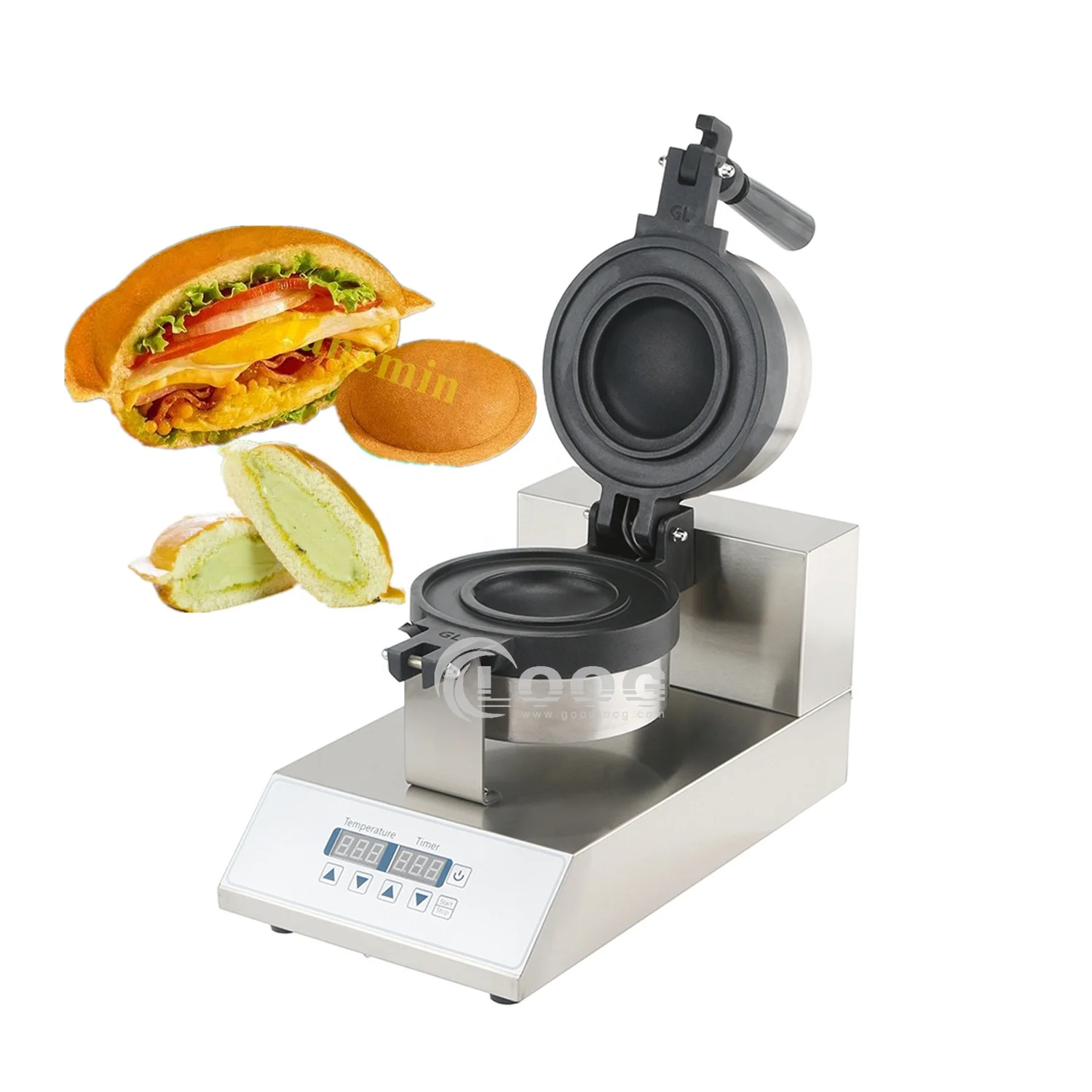 Other Snack Machines Electric Sealed Burger Waffle Maker Ice Cream Gelato Panini Press Commercial Digital UFO Burger Machine